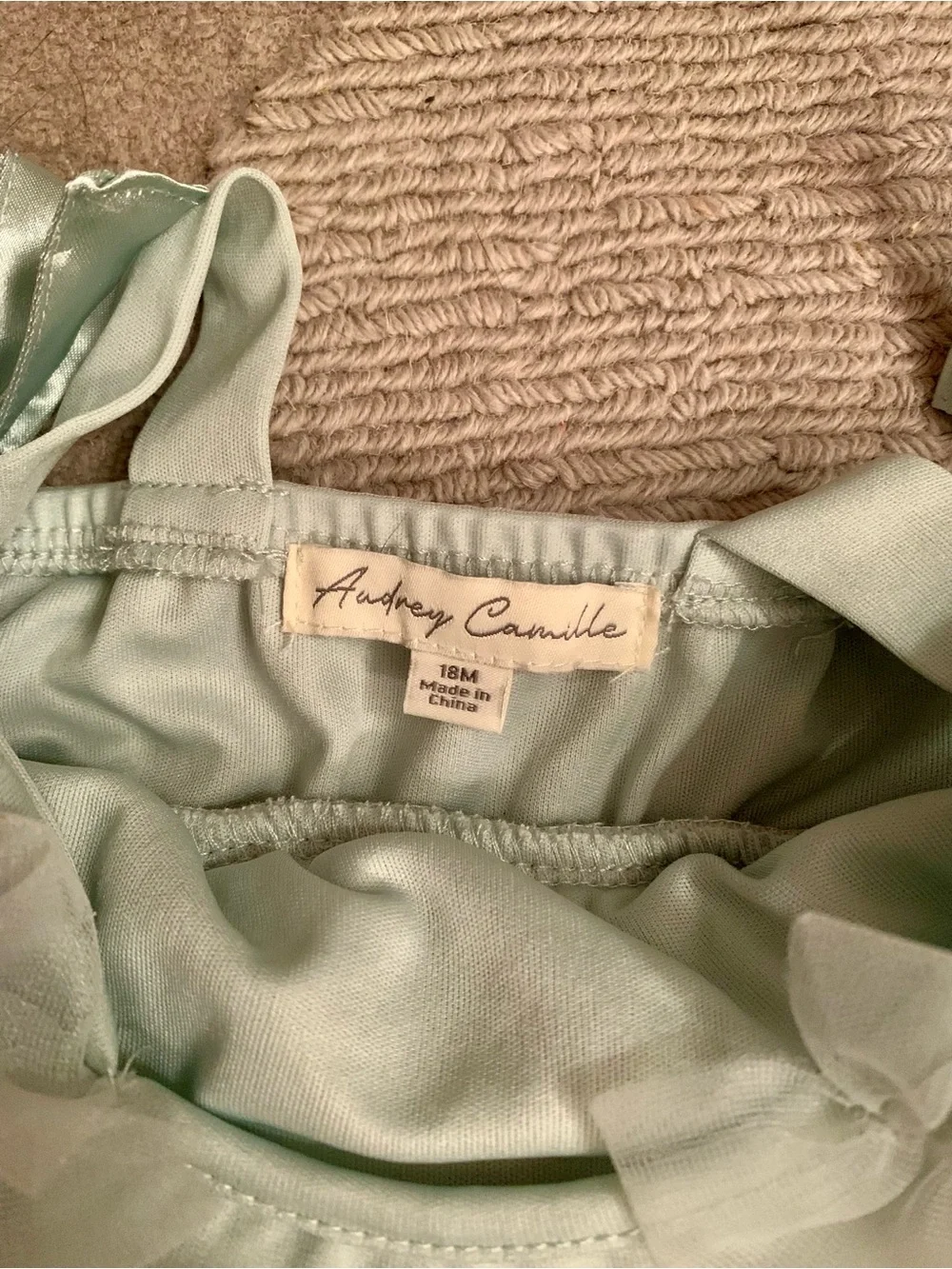 Audrey Camille Toddler 18m Mint Green Embroidered Tulle Party Dress